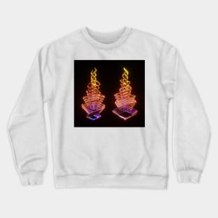 Two Bright Colorful Stylized Torches Design Crewneck Sweatshirt